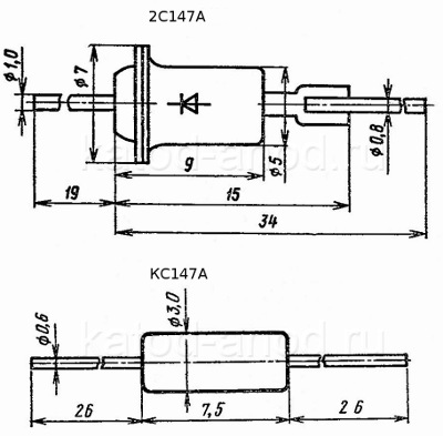 Стабилитрон КС147А, 2С147А