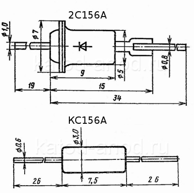 Стабилитрон КС156А, 2С156А