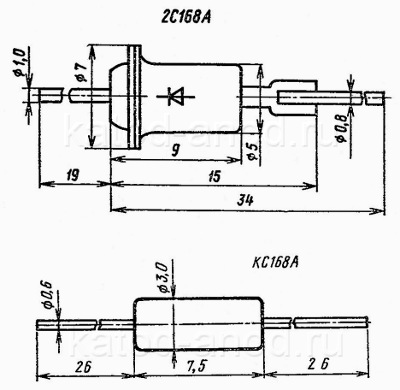 Стабилитрон КС168А, 2С168А