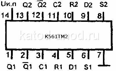 Цоколёвка микросхемы К561ТМ2