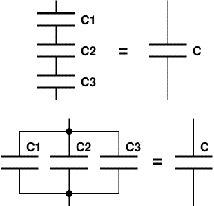 Последовательное и параллельное соединение конденсаторов