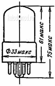 Габариты кенотрона 6Ц5С