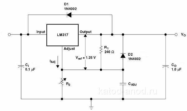 Классическая схема включения LM317